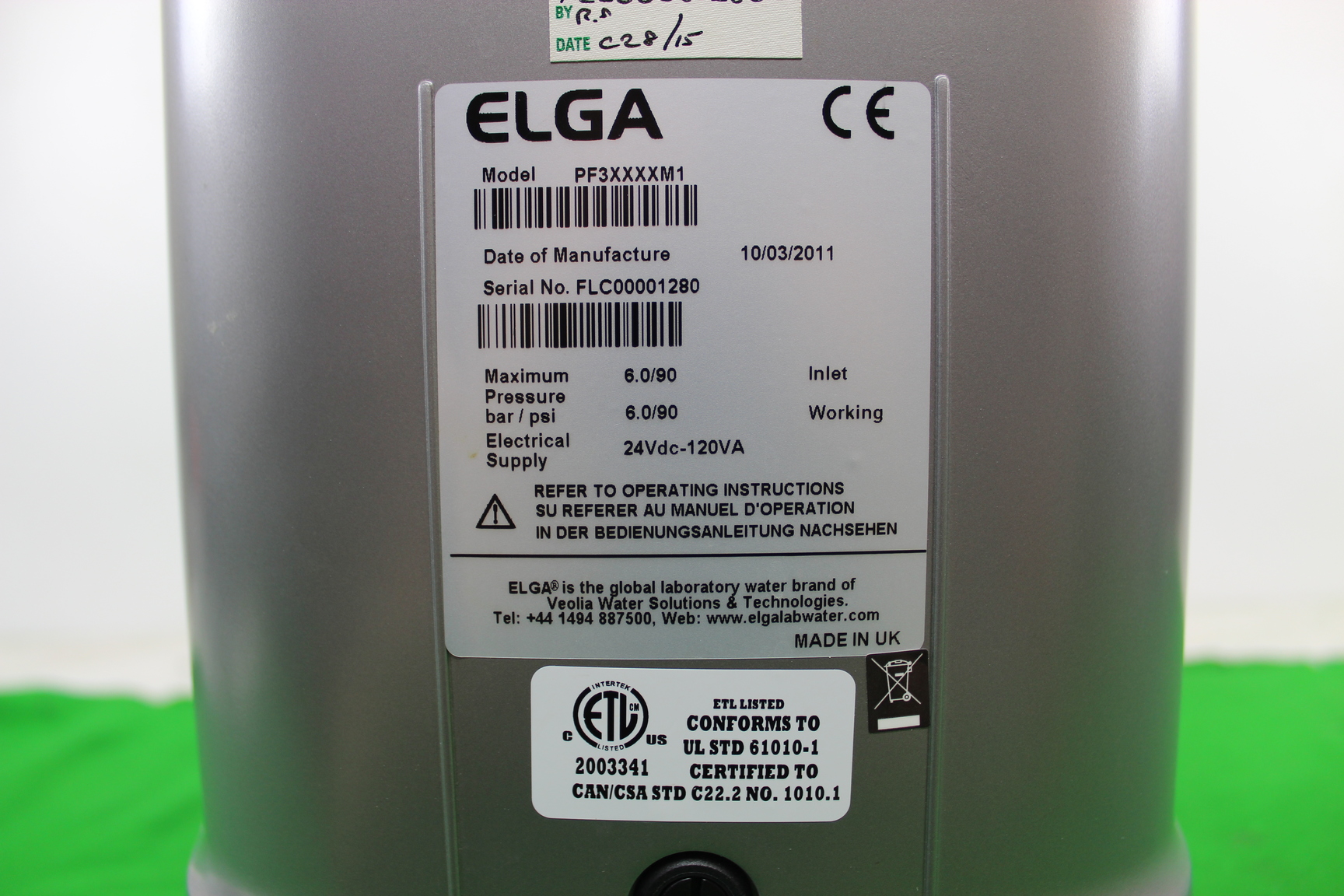 Image of Elga Purelab Flex PF3XXXXM1 Water Purification System Lab Equipment