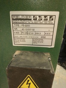 Thumbnail image of Felder FS-2200 Sander Finishing Woodshop Workshop Tooling Machine