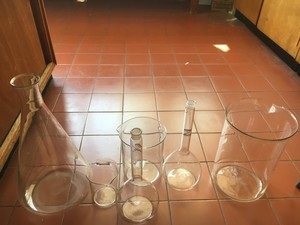 Thumbnail image of Job Lot Of Laboratory Glassware Schools Labs Scientific Inc Pyrex Glass Beakers 
