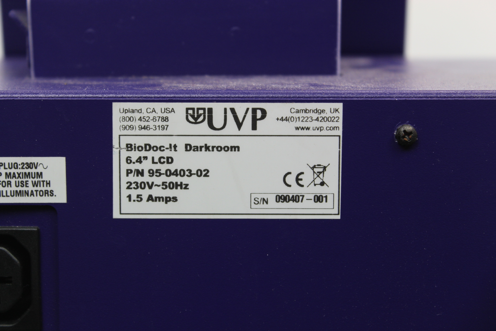 Image of Faulty UVP BioDoc-It Imaging System 2UV Transilluminator Darkroom UV
