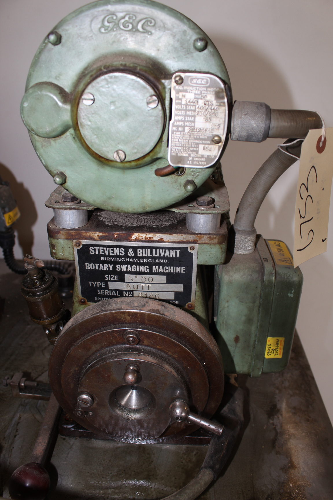 Image of Stevens & Bullivant Rotary Swaging Machine, Sheet Metal / Wire Roller, Propshaft