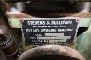 Thumbnail image of Stevens & Bullivant Rotary Swaging Machine, Sheet Metal / Wire Roller, Propshaft
