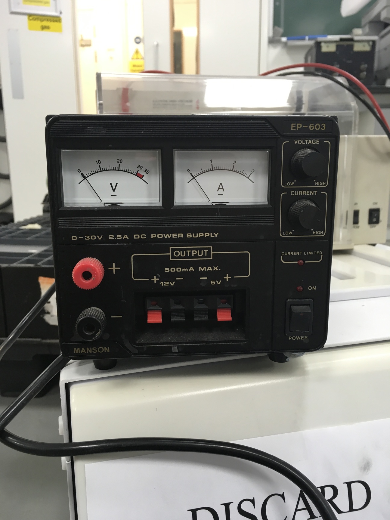 Image of Manson EP-603, 0-30V 5V 12V Triple DC Regulated, Lab. Bench Power Supply