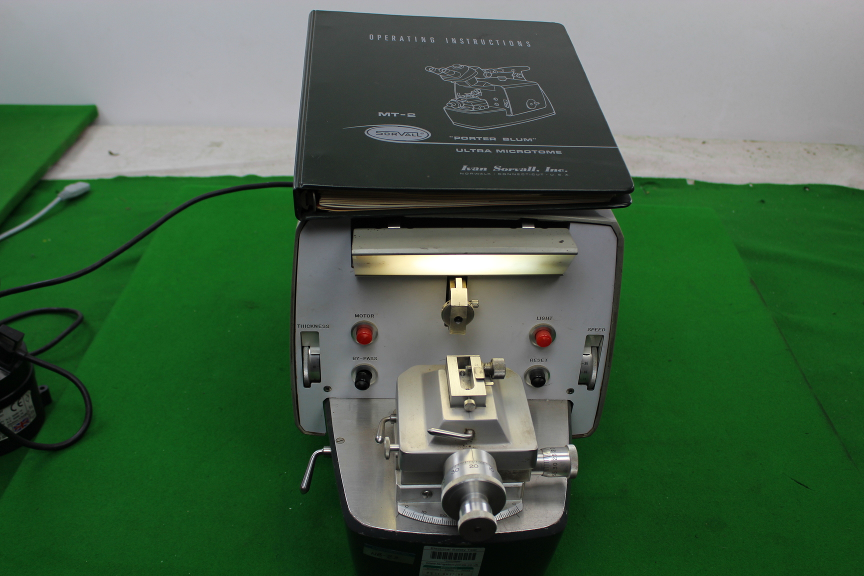 Image of Sorvall MT-2 Ultra Microtome Porter Blum w/ Operating Manual Lab Laboratory