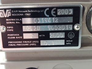 Thumbnail image of DVP RC.2D 9602019 Rotary Vane Oil Bath Vacuum Pump Lab 