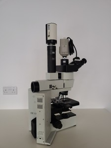 Thumbnail image of Olympus BX40 Microscope w/ 4 Objectives & PlanApo100UV MDPlan150 Lab