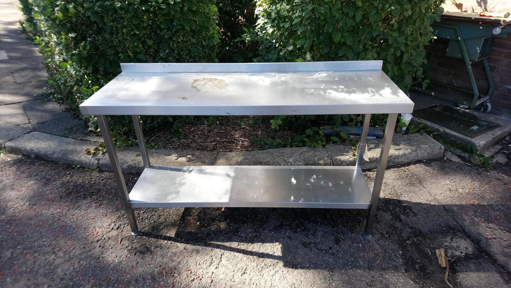 Image of Stainless Steel Kitchen Worktop Workbench Catering Workshop Table