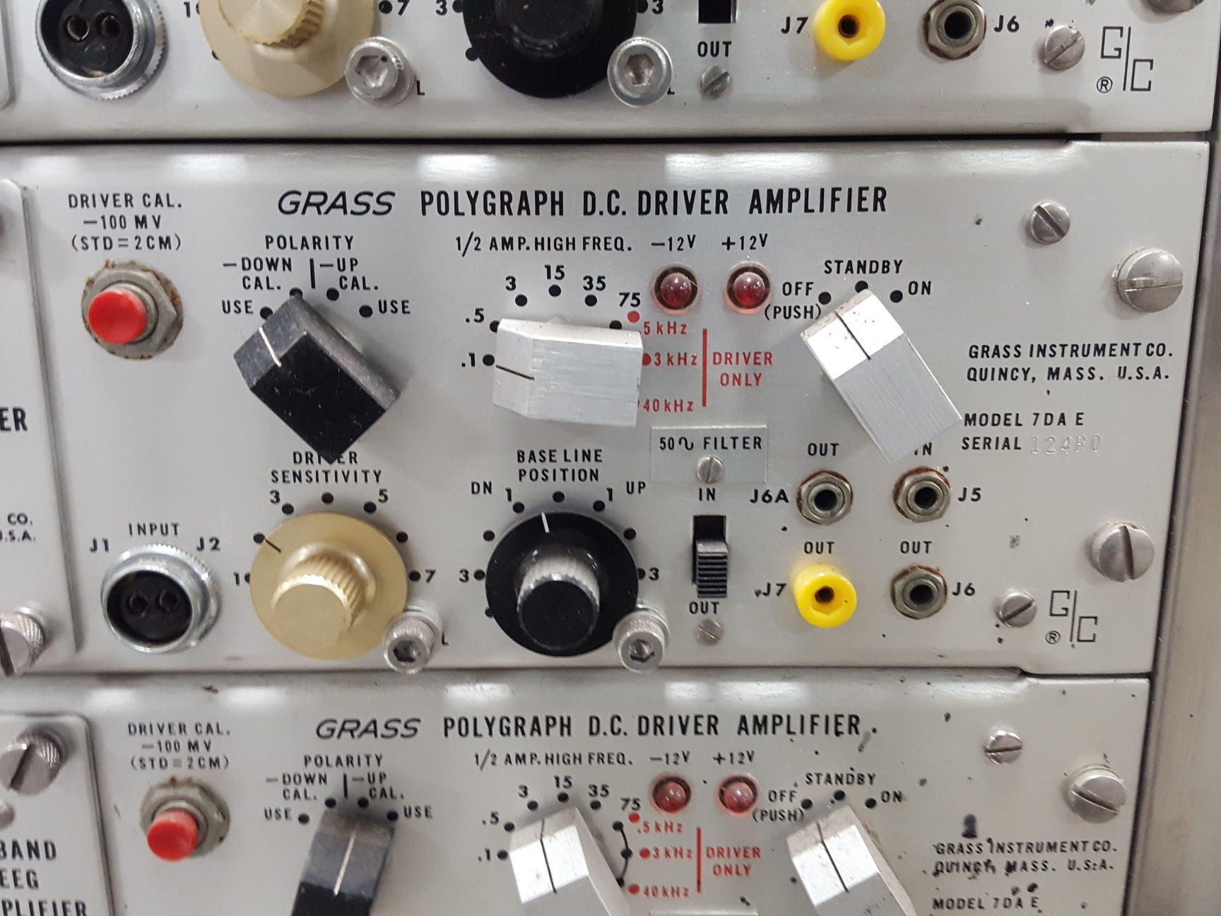 Image of 2 x Grass Polygraph Models 7B & 5D Antique Lab Equipment Scientific