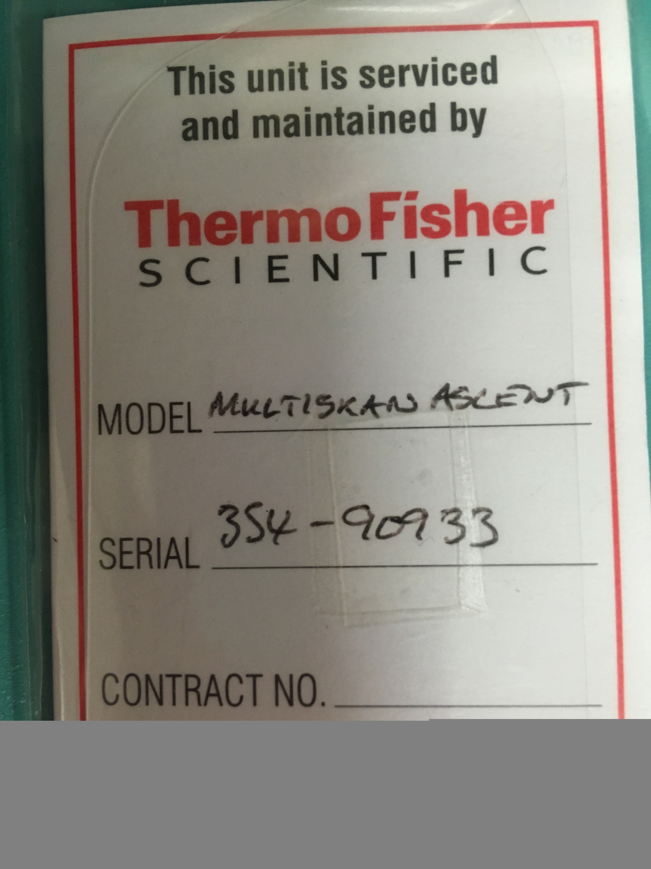 Image of Thermofisher Scientific Multiskan Ascent 96/384 Plate Reader w/ Original Manual 