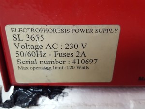 Thumbnail image of Scotlab SL-3655 Electrophoresis Power Supply 300V 400mA 120W Laboratory Lab Equi