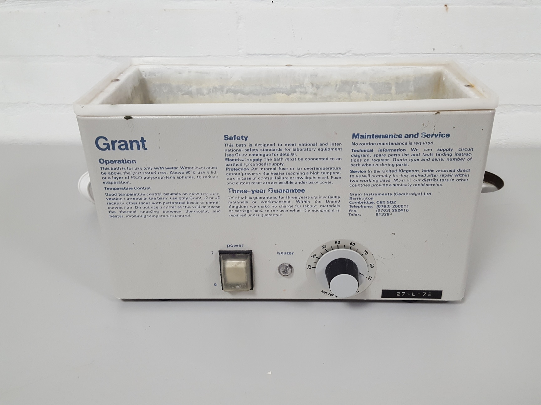 Image of Grant JB1 Heating Water Bath Lab 