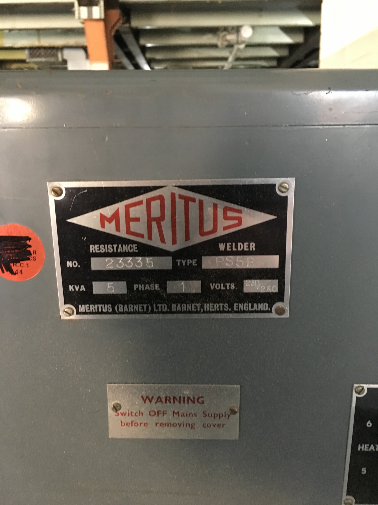 Image of Meritus Resistance Welder PS5B 240v Welding Engineering Equipment