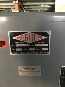 Thumbnail image of Meritus Resistance Welder PS5B 240v Welding Engineering Equipment