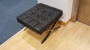 Thumbnail image of Modern Black Faux Leather 2 Sofa, Pouffe and 2 Chair Reception Area Set
