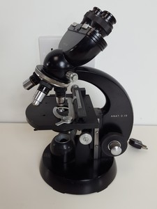 Thumbnail image of Carl Zeiss Binocular Laboratory Microscope w/ 3 Objectives Lab