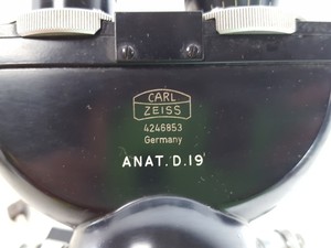 Thumbnail image of Carl Zeiss Binocular Laboratory Microscope w/ 3 Objectives Lab