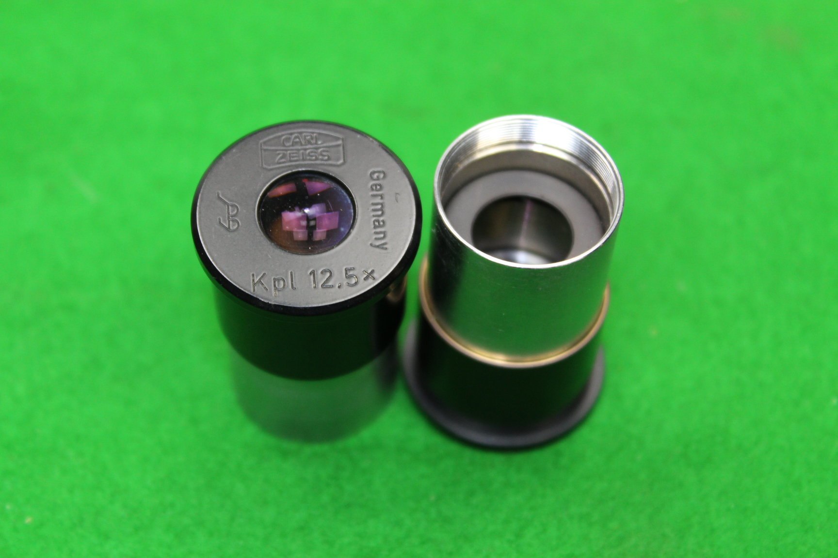 Pair of Carl Zeiss Kpl 12x Microscope Eyepieces Lens Laboratory Lab