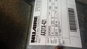 Thumbnail image of Large lot 20 New Axial Fans: Nuaire AX31X-421, Sisme K48410M02284/ K48410M02086