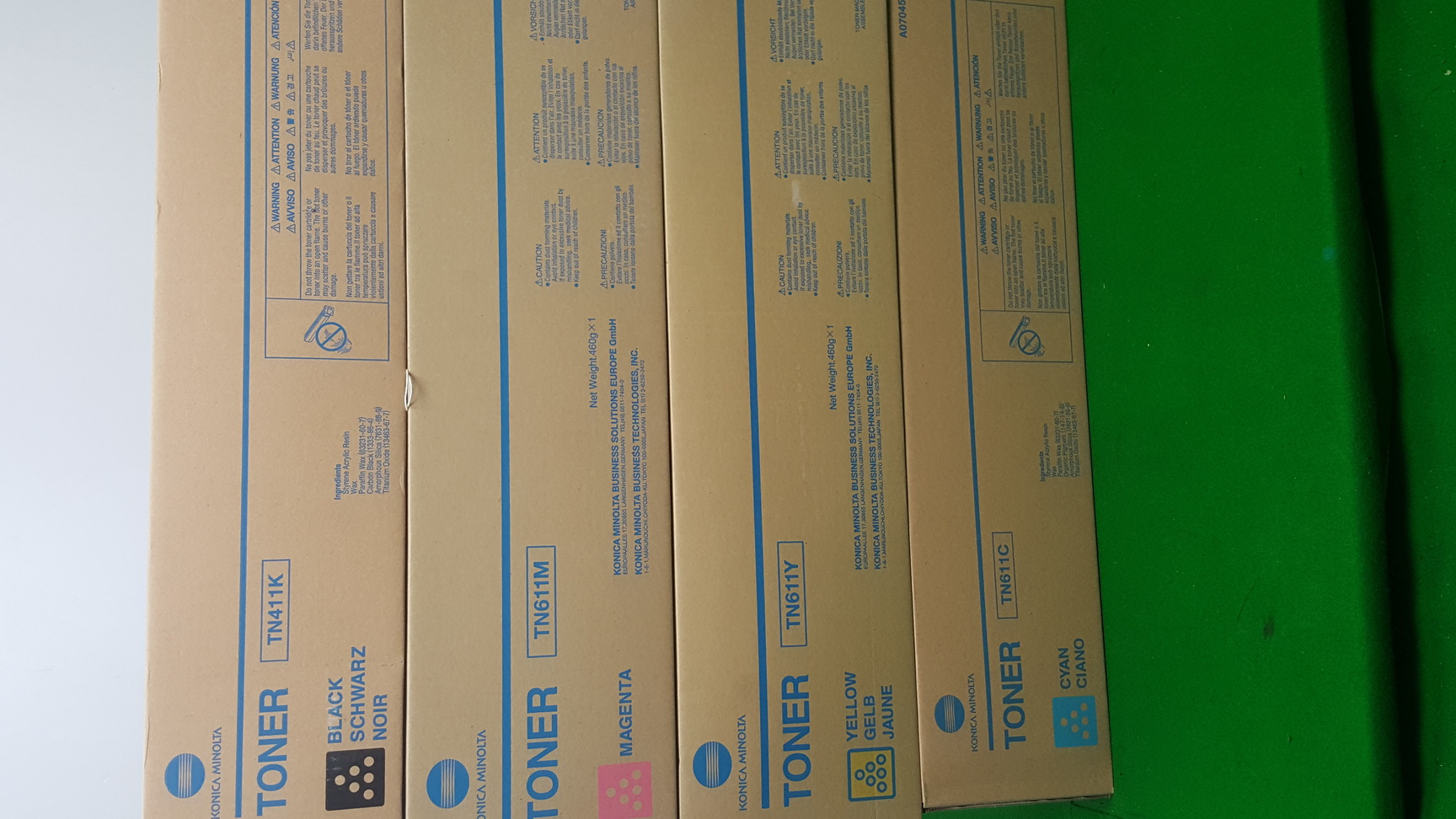 Image of Set of 4 Genuine Factory Sealed Konica Minolta TN411K TN611M TN611Y TN611C Toner
