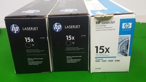 Thumbnail image of Lot of 3 x Genuine HP C7115X Black Toner Cartridges 15x for Laserjet 1200 1220 3