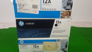 Thumbnail image of Lot of 3 x Genuine HP 12A Q2612A Black Toner Cartridges Factory Sealed for Laser