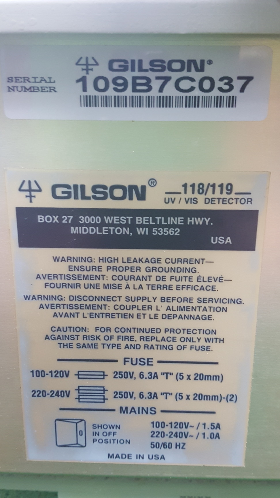 Image of Gilson 811C Dynamic Mixer/ 118 UV/VIS Detector / 307 HPLC Piston Pump