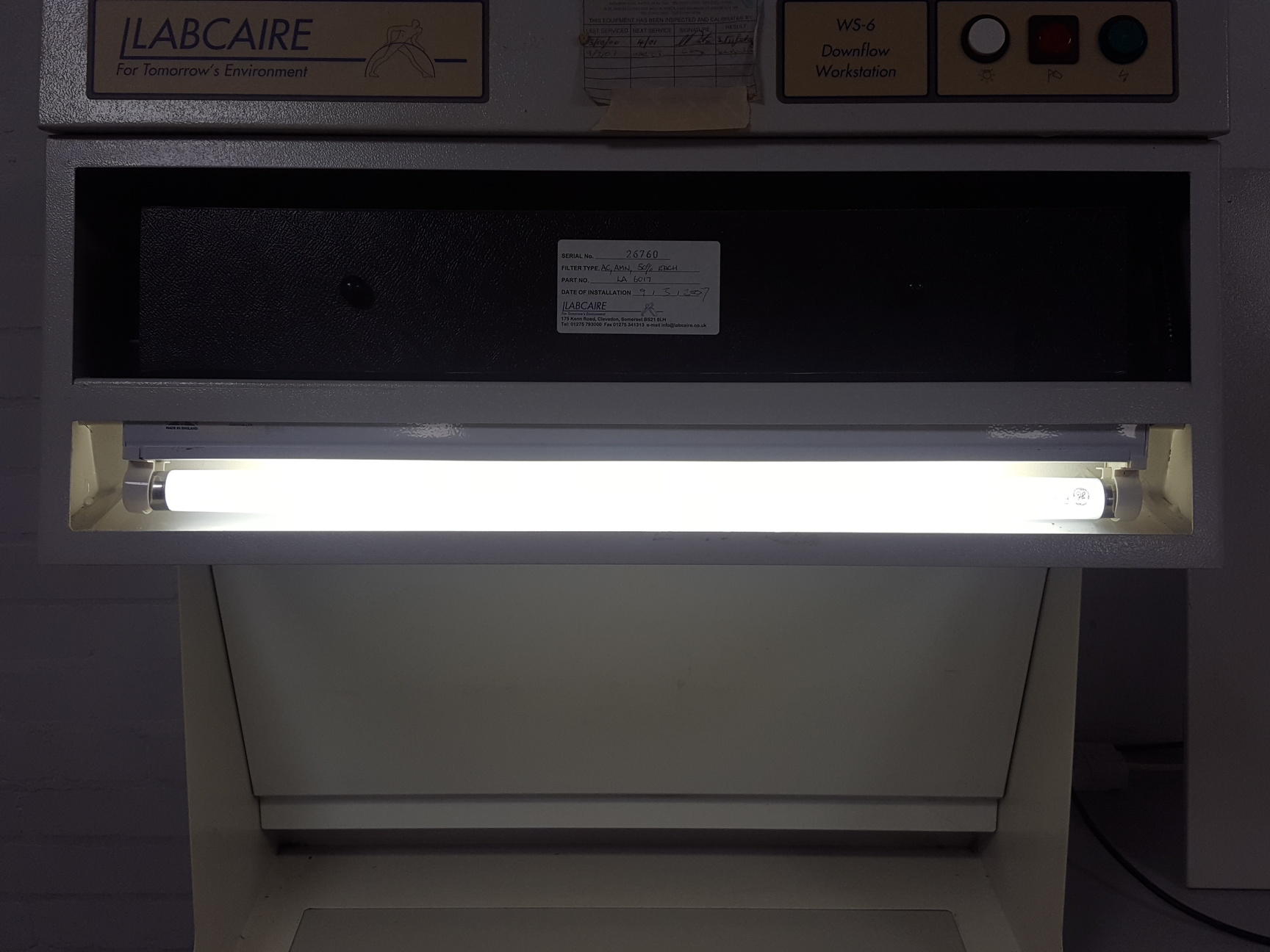 Image of Labcaire WS-6 Compact Downflow Workstation Benchtop Fume Cabinet Spares Repair