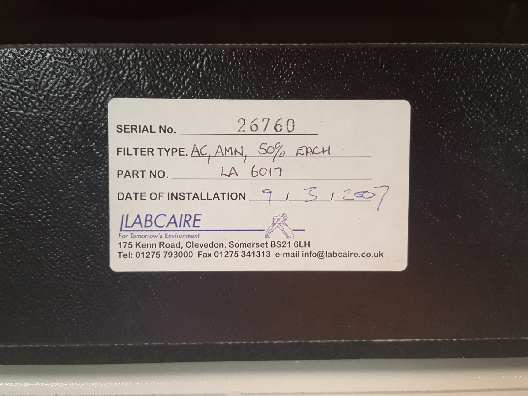 Image of Labcaire WS-6 Compact Downflow Workstation Benchtop Fume Cabinet Spares Repair