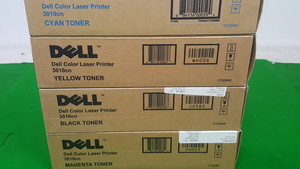 Thumbnail image of Set of Genuine Dell 3010cm Toner Cartridges Black Magenta Yellow Cyan Brand New 