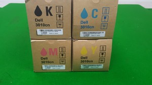 Thumbnail image of Set of Genuine Dell 3010cm Toner Cartridges Black Magenta Yellow Cyan Brand New 
