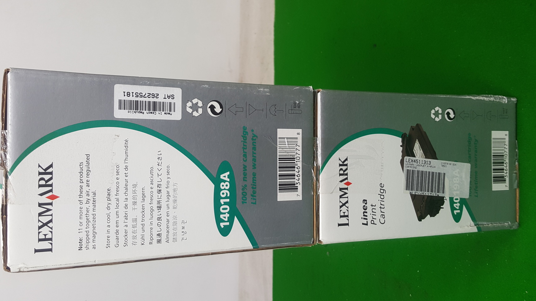 Image of 2 x Original Lexmark Black Toner Cartridges 140198A for HP Laserjet 4 4M 4+ 4M 5