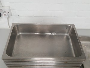 Thumbnail image of 18 x Stainless Steel Food Chaffing Dish Banqueting Trays Catering 53x32x10 cm 