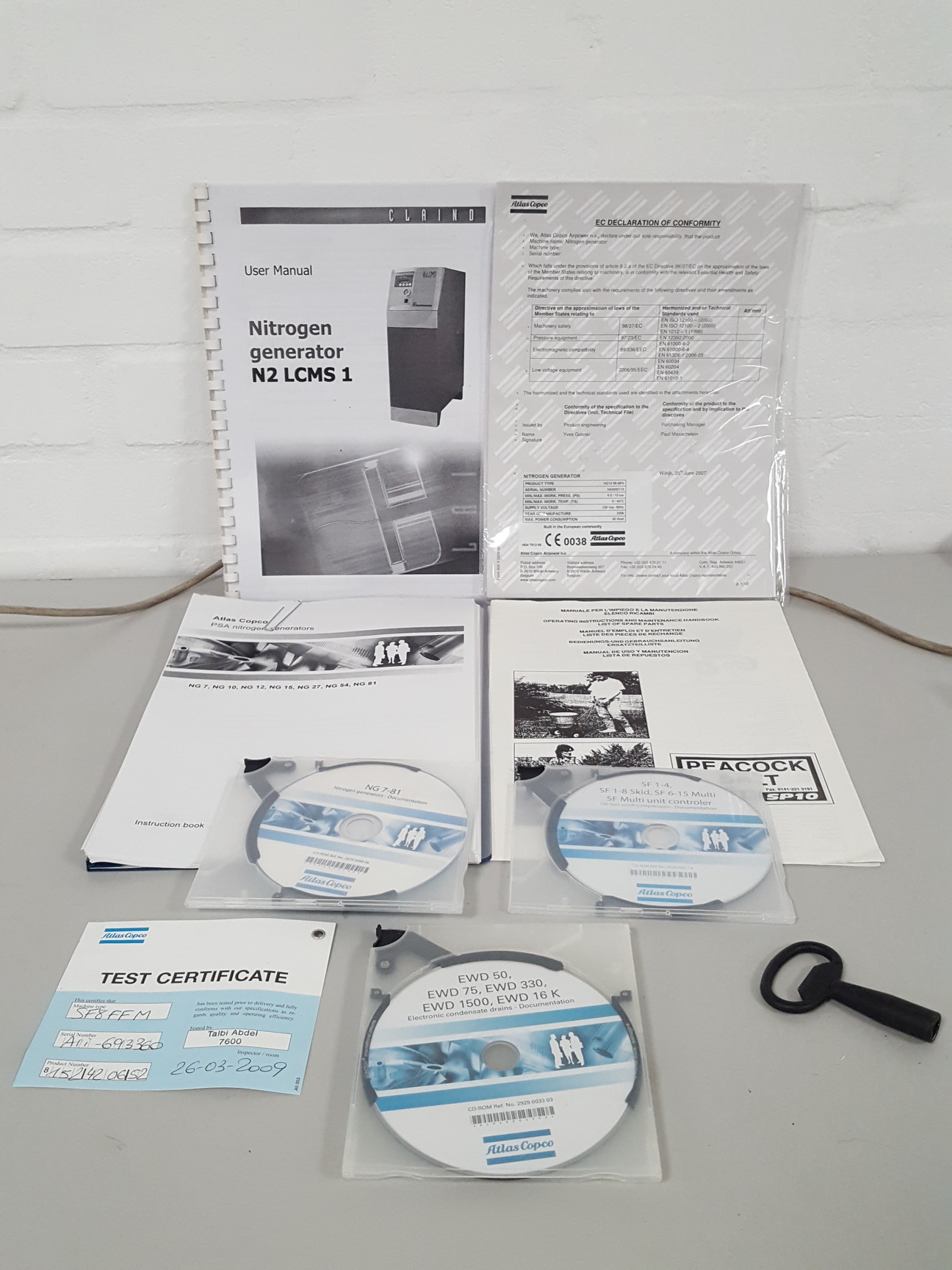 Image of Atlas Copco NG10 Nitrogen Generator + SF8FF Oil Air Compressor + 5 Tanks