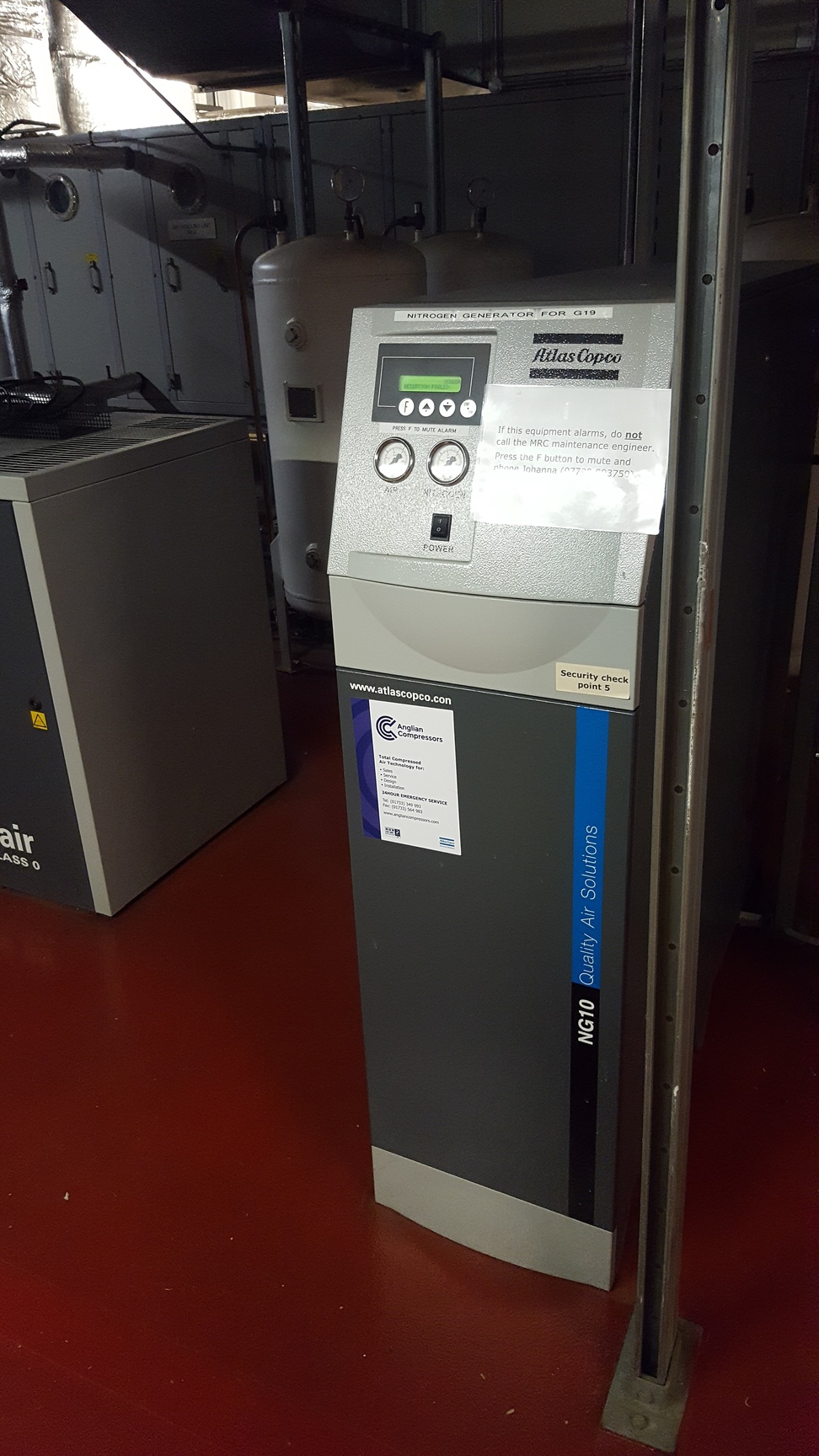 Image of Atlas Copco NG10 Nitrogen Generator + SF8FF Oil Air Compressor + 5 Tanks