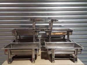 Thumbnail image of Set of 6 Stainless Steel Sunnex Chaffing Dishes Hot Food Buffet Catering 