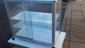 Thumbnail image of Superb Glass Display Cabinet on Wheels with Glass Shelves Large