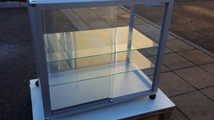 Thumbnail image of Superb Glass Display Cabinet on Wheels with Glass Shelves Large