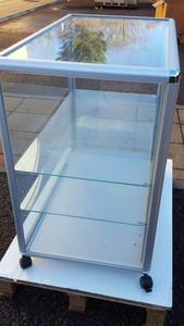 Thumbnail image of Superb Glass Display Cabinet on Wheels with Glass Shelves Large