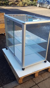 Thumbnail image of Superb Glass Display Cabinet on Wheels with Glass Shelves Large
