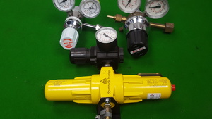 Thumbnail image of Lot of 3 Pressure Gauges Norgren w/ Dominic Hunter Filter, BOC CO2, BOC HiQ, Lab