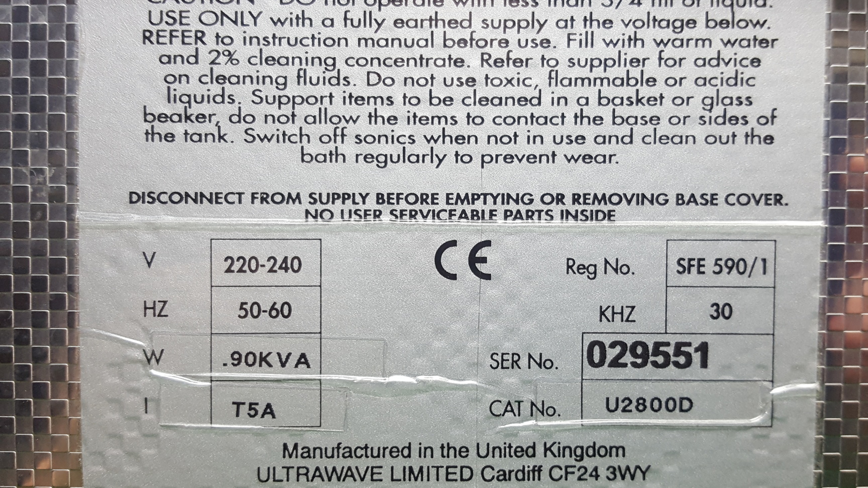 Image of Precision Ultrasonic Bath Cleaning Tank DP202-00