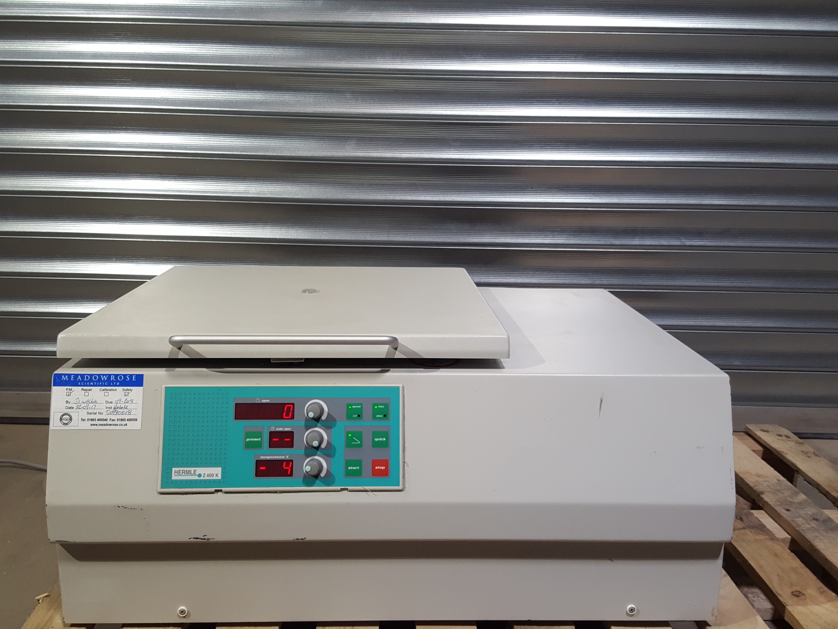 Hermle Z 400 K Refrigerated Bench Top Centrifuge With Rotor