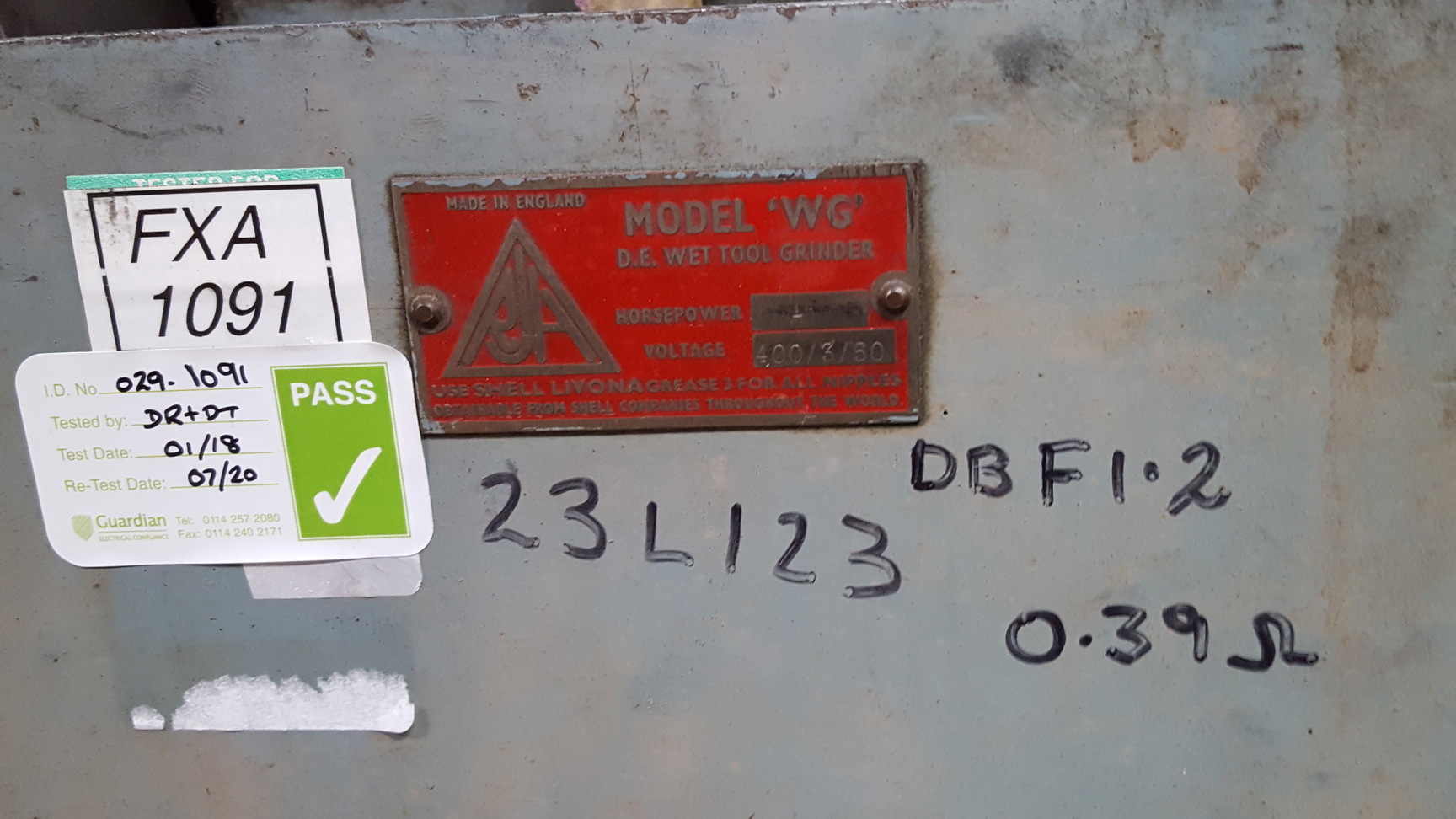 Image of RJA W6 D.E Wet Tool Grinder Disc Grinding 