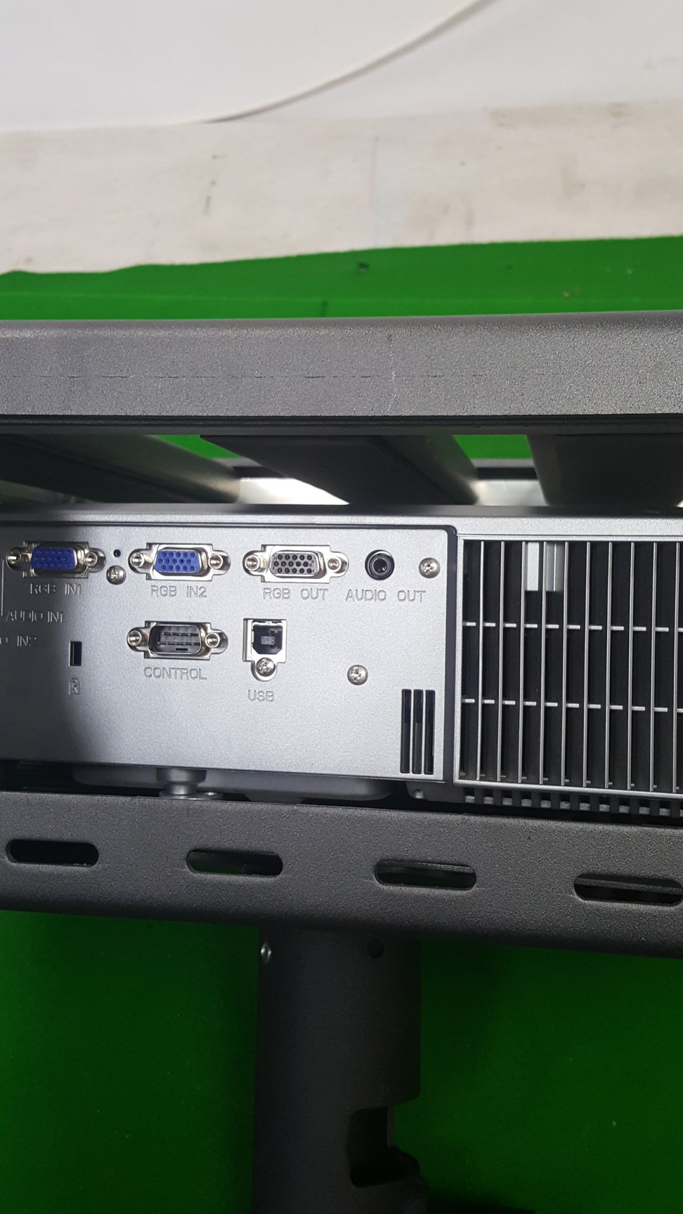 Image of Hitachi Ed-X12 Projector + Remote, Locked in Security Cage