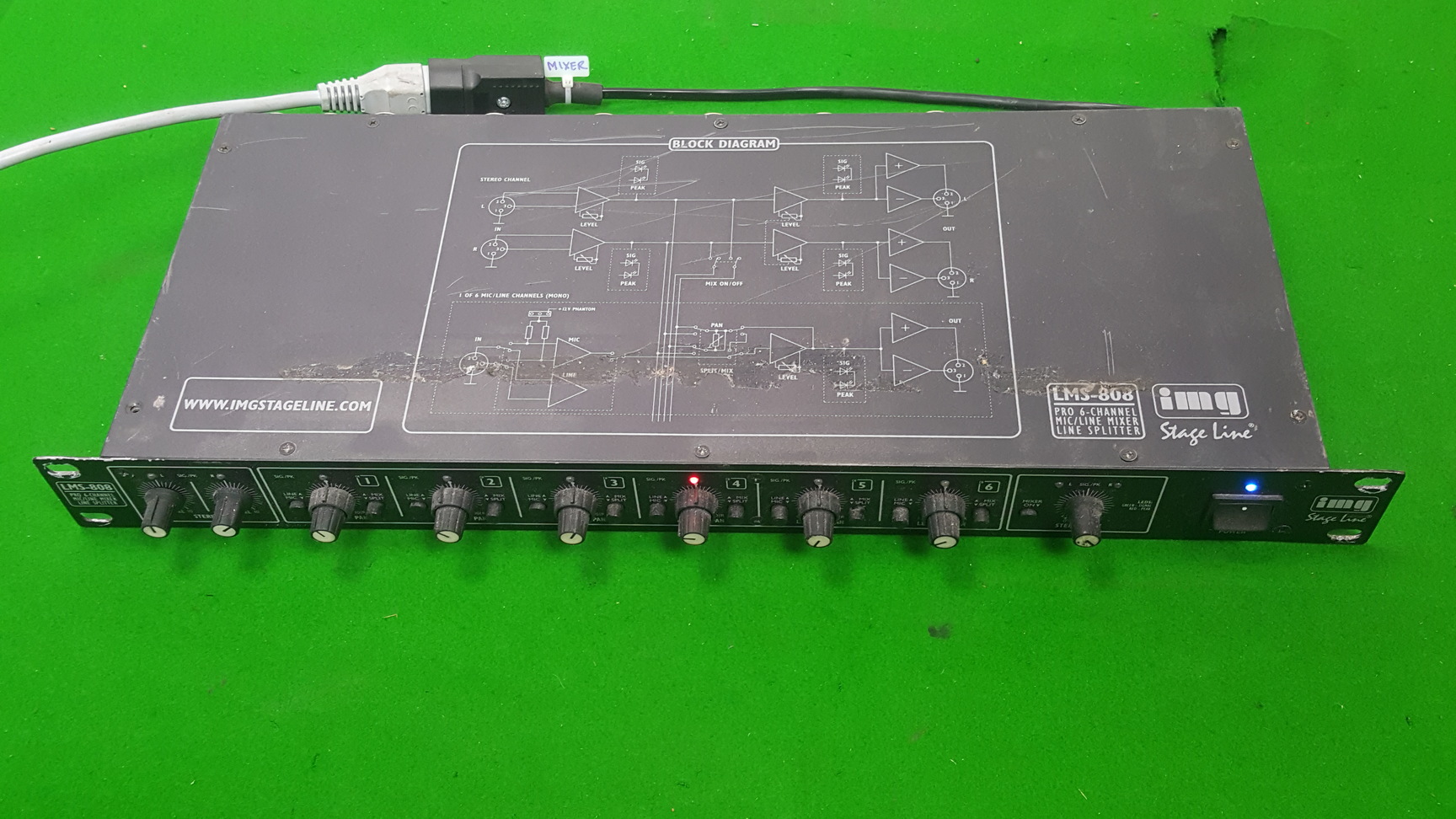Image of IMG Stage Line LS-808  Pro 6-Channel Mic/Line Mixer Line Splitter