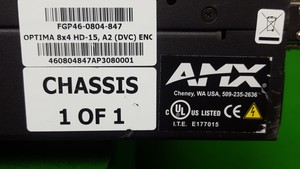 Thumbnail image of AMX Autopatch Optima 8x8 Matrix Switcher Digital Video with HDMI FGP46-08084-847