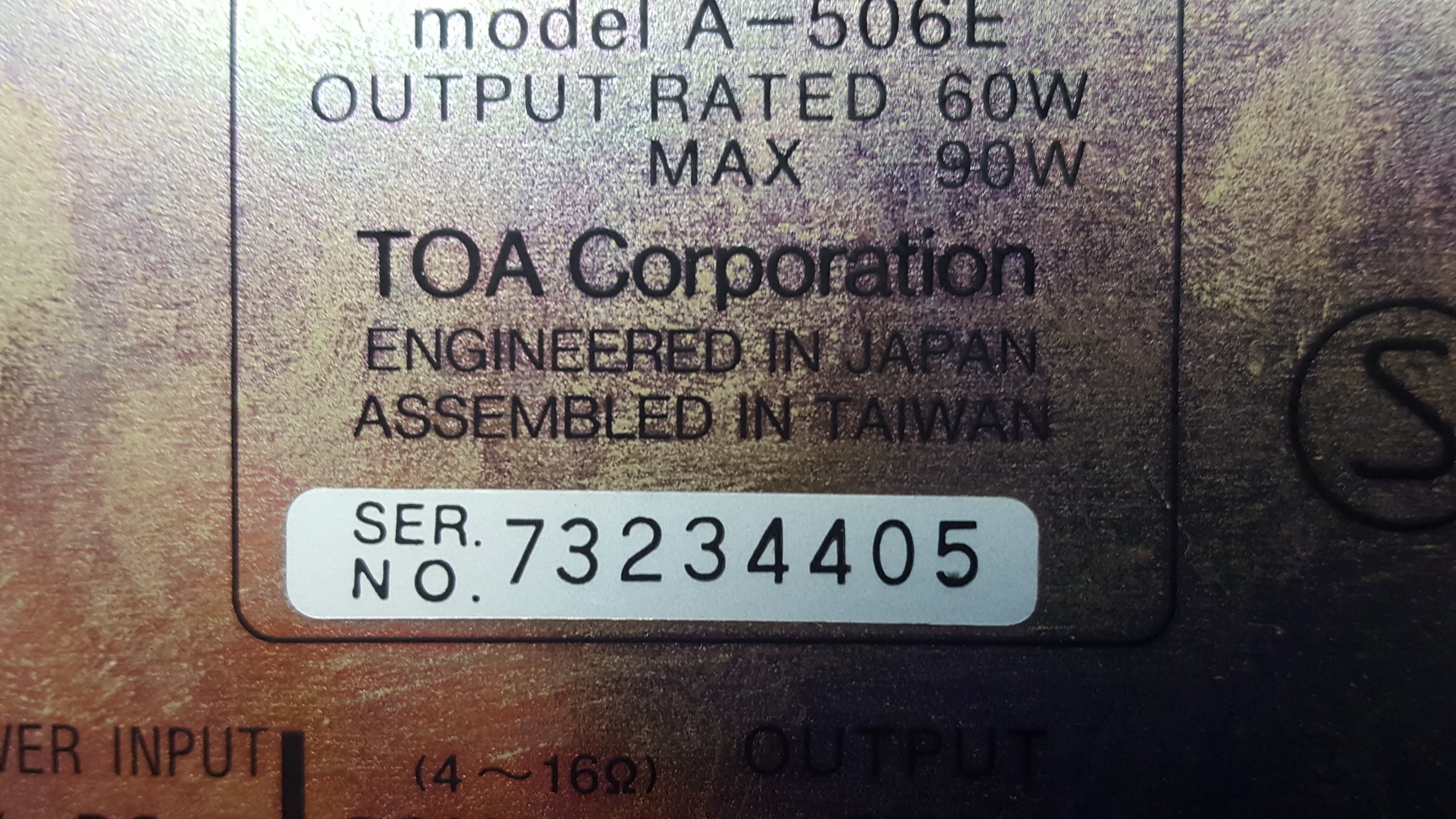 Image of TOA A-506E Mixer Power Amplifier