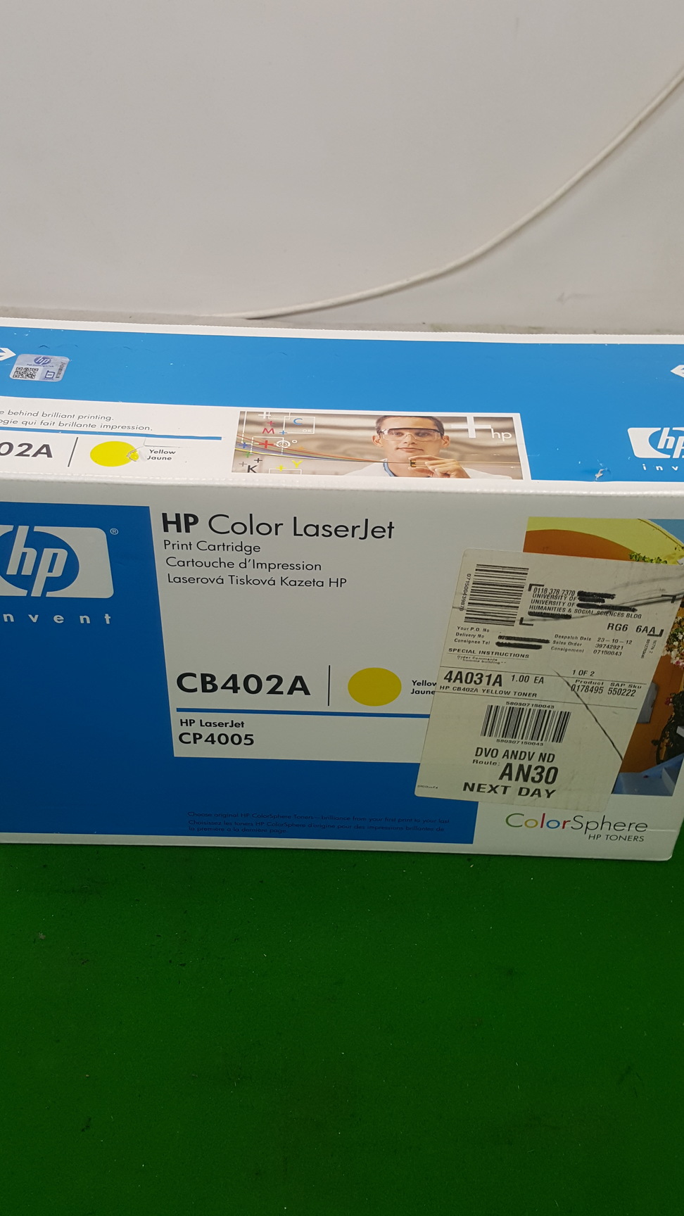 Image of HP CB402A Yellow Original LaserJet Toner Cartridge 