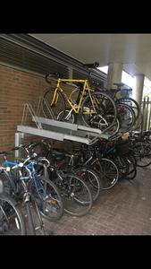 Thumbnail image of Outdoor Commercial Double-Tier Bike Rack Heavy Duty Steel