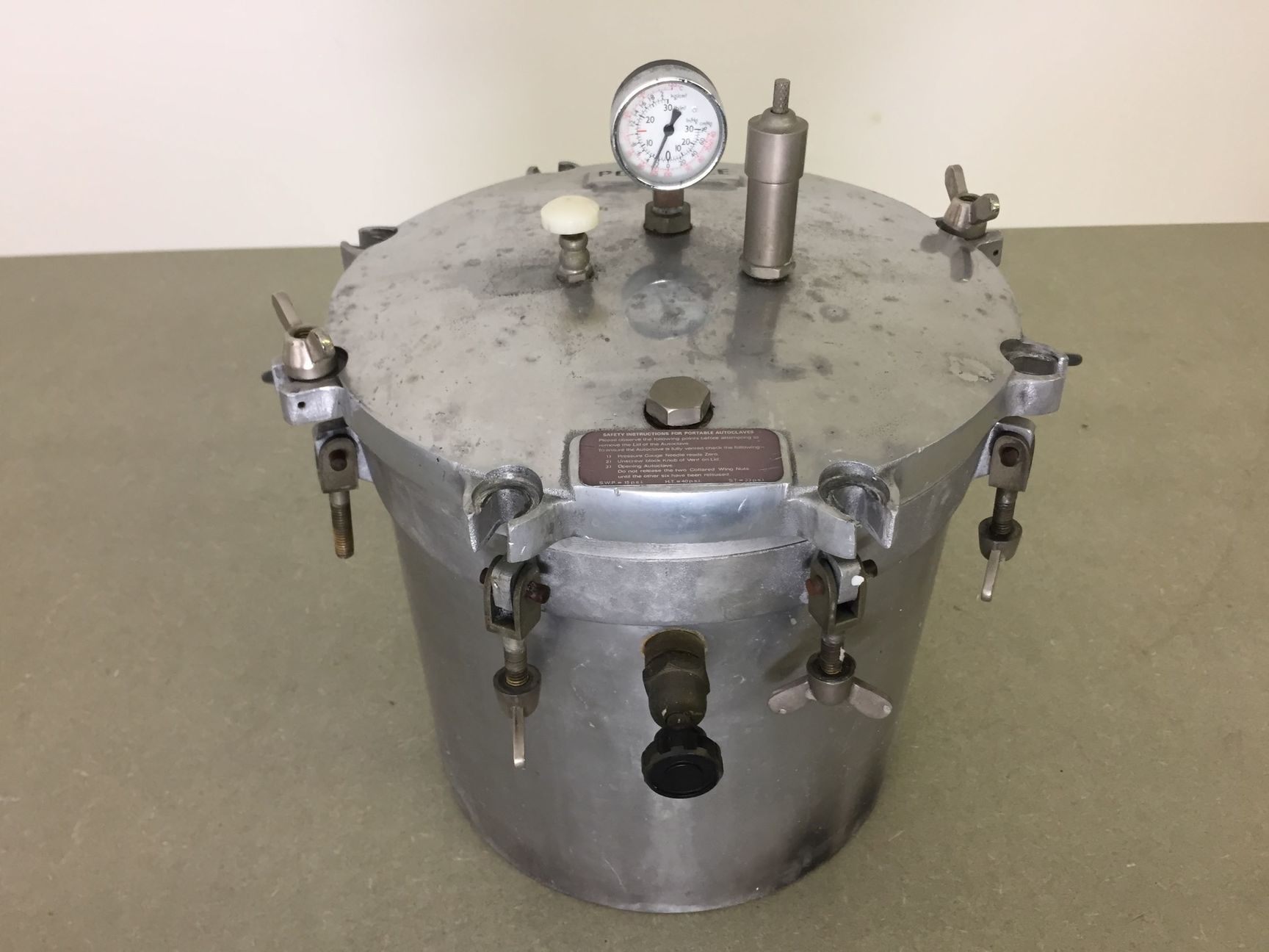 Image of Vintage Aluminium Portable Autoclave Pressure Vessel Steel